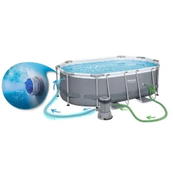 Bestway Power Steel Frame Pool Komplettset, Oval, 488 X 305 X 107 Cm (56448) -Garten- & Gewächshäuser Geschäft 1f34cdb284cacf597857d41fafc2b37e