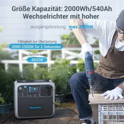 BLUETTI Powerstation Notstromaggregat AC200P LiFePo4 Batterie 230V 2000W 2000Wh Solar Generator 4800W Gipfel 700W Solar Stromgenerator -Garten- & Gewächshäuser Geschäft 1f5c00a2c68a2ac4ded4b8621a7c3767