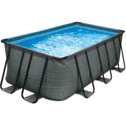 Summer Waves Premium FRAME Pool, Rattanoptik, PVC/Stahl, 549x274x132, Jede Menge Zubehör Inklusive, Rechteckig -Garten- & Gewächshäuser Geschäft 1f8ca97cad684251808be8bd116ec28b