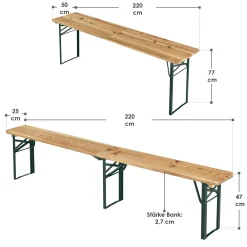Juskys Bierzeltgarnitur 3-teilig Biertischgarnitur Mittig Klappbar 220 Cm - Gartenmöbel Set Aus Tannenholz Biertisch Bierbänke Festzeltgarnitur Natur -Garten- & Gewächshäuser Geschäft 1fab8f077d66a37de4a16a2b2c9e4151