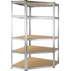 Tectake Schwerlastregal Eckregal Mit 5 Böden - Braun