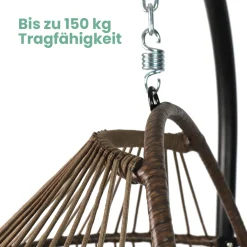 VITA5 Hängesessel Mit Gestell - Bequemer Hängekorb Sessel Zum Entspannen - Einzigartiger Hängesessel Indoor Und Outdoor - Boho Egg Schaukel Für Terrasse, Kinderzimmer, Leseecke - 150kg Tragkraft, Beige -Garten- & Gewächshäuser Geschäft 1fcbbadcc7aa7621a3dafc9bc38dae0c