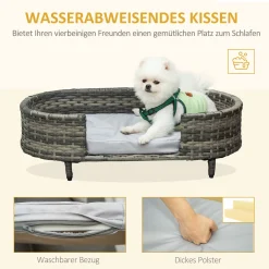 PawHut Hundesofa Rattan Haustiersofa Mit Kissen Hundebett Hundekorb Katzensofa Hundekörbchen Für Kleine Und Mittelgroße Hunde Erhöhtes Design Braun+Grau 74 X 42 X 21 Cm 12 PawHut Hundesofa Rattan Haustiersofa Mit Kissen Hundebett Hundekorb Katzensofa Hundekörbchen Für Kleine Und Mittelgroße Hunde Erhöhtes Design Braun+Grau 74 X 42 X 21 Cm -Garten- & Gewächshäuser Geschäft 1ff1037fd190ae7d9863d2745e4aaf84