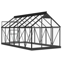 VidaXL Glas Gewächshaus Anthrazit 155x298x191 Cm Aluminium -Garten- & Gewächshäuser Geschäft 1ffd4892f2e1bcde88a8135bb2464ca3