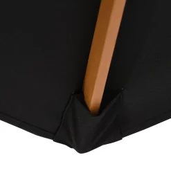 Outsunny Sonnenschirm, Gartenschirm, 3-stufig, Sonnenschutz, Bambus 180/㎡ Polyester, Schwarz, Ø2,5 X 2,3 M -Garten- & Gewächshäuser Geschäft 204c33cd72f2c5968404c1978b8385dd