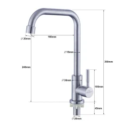 Auralum 360° Drehbar Kaltwasser Wasserhahn Küchenarmatur Edelstahl Spültischarmatur Chrom NUR Für Kaltwasser ,OHNE Warmwasser -Garten- & Gewächshäuser Geschäft 206bead9edaf7e85bcf12bdb5c8df3f8
