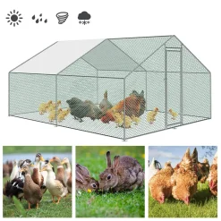 EINFEBEN Hühnerstall Kleintier-Ställe Freilaufgehege Voliere Tiergehege Kleintierstall Huehnerhaus Gefluegelstall 3x4x2m