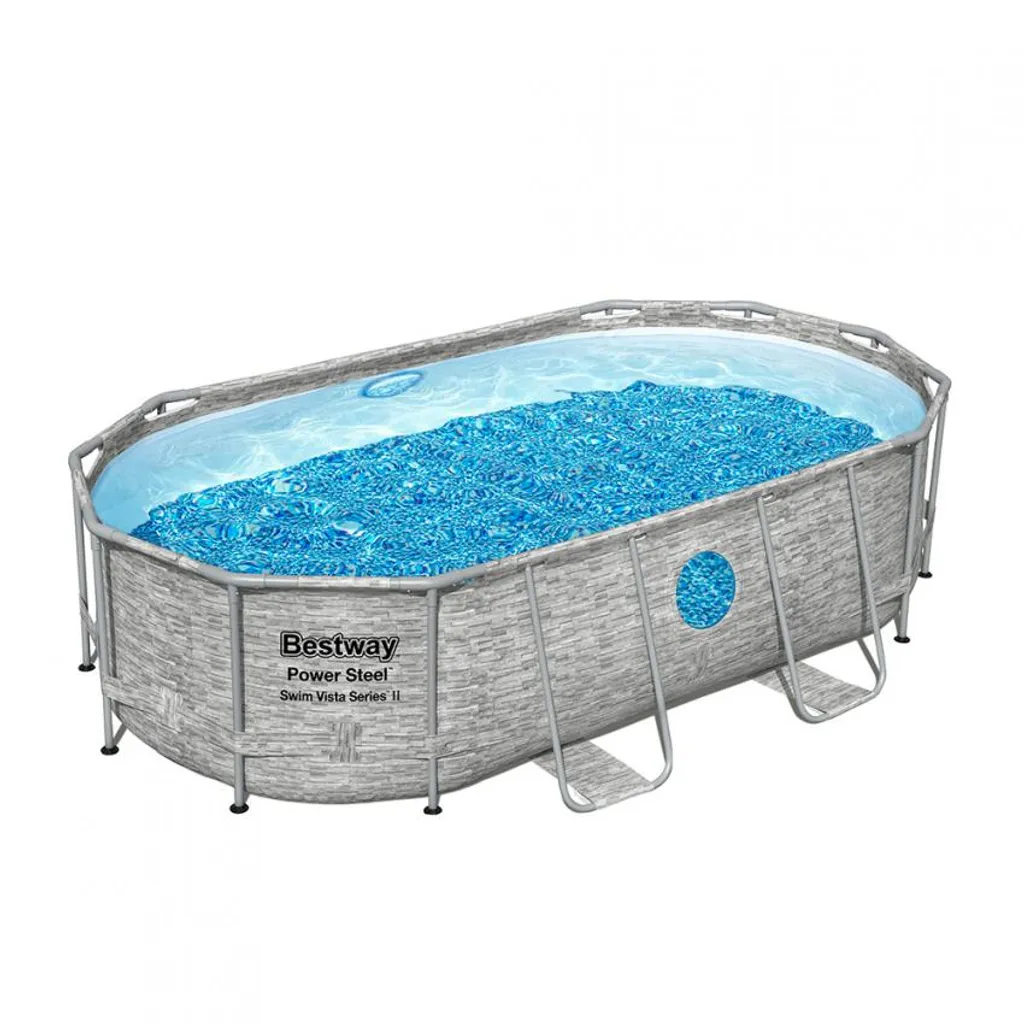 Bestway 56714 Oval Aufstellpool Mit Bullauge Swim Vista 427x250x100 CmGestalten: Oval, Maße: 4 - 4,99 M, Filterpumpe: 58383 5 Bestway 56714 Oval Aufstellpool Mit Bullauge Swim Vista 427x250x100 CmGestalten: Oval, Maße: 4 - 4,99 M, Filterpumpe: 58383 – Bild 5