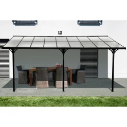 Westmann Aluminium Terassenüberdachung Mit Doppelstegplatten "Bruce" Schwarz 556 X 300 X 225-270 Cm (L X B X H) -Garten- & Gewächshäuser Geschäft 20da18dd1b72a0deeb7ef131caddbecf
