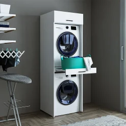 Roomartstore.de Roomart - Waschmaschinenschrank Für Trockner & Waschmaschine - Mit Ausziehbrett - Weiß - Schwarz Eiche: Weiß / + Ohne Klappschrank 42 Roomartstore.de Roomart - Waschmaschinenschrank Für Trockner & Waschmaschine - Mit Ausziehbrett - Weiß - Schwarz Eiche: Weiß / + Ohne Klappschrank -Garten- & Gewächshäuser Geschäft 21355d19dcac9c17ec9ce8c47ca9f459