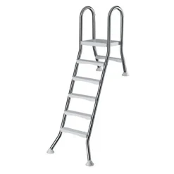 Summerfun Halbhochbeckenleiter Edelstahl Für 1,20m Pool Einbauleiter Poolleiter Edelstahlleiter