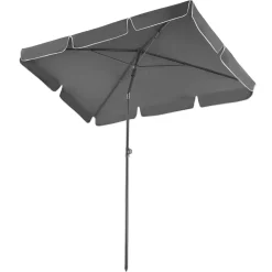 Tectake Sonnenschirm Vanessa 200x125cm Höhenverstellbar Und Neigbar - Grau