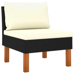 VidaXL 4-tlg. Garten-Lounge-Set Mit Kissen Poly Rattan Schwarz -Garten- & Gewächshäuser Geschäft 2181f5be8dd65ba89bdfb35cd22bf316