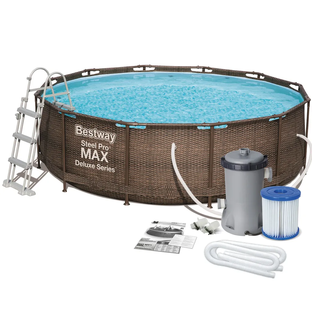 BESTWAY 56709 Steel Pro Max Frame Pool Set Rund Filterpumpe Leiter Braun 366x100 24 BESTWAY 56709 Steel Pro Max Frame Pool Set Rund Filterpumpe Leiter Braun 366x100 – Bild 24