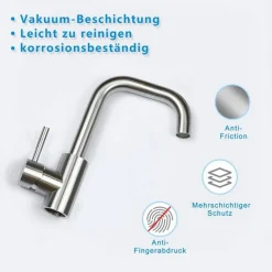 Hikeren Armatur Küche, 360° Drehbar Küchenarmatur, Mischbatterie Küche, Einhebelmischer Spültischarmatur, Kaltes Und Heißes Wasser Vorhanden, Armatur Küchenspüle Hochdruck/SUS304 -Garten- & Gewächshäuser Geschäft 21a74ef2152da5956c56ec21581acaff