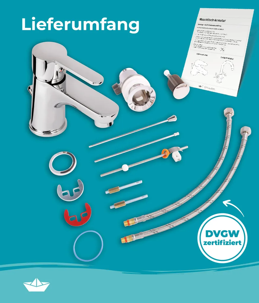 Calmwaters® Wasserhahn Bad - 56 Mm Auslaufhöhe - Leichte Reinigung - Robuster Messingkern - Mit Excentergarnitur Und 35 Cm Anschlussschläuche - Hochdruck Waschtischarmatur Bad 7 Calmwaters® Wasserhahn Bad - 56 Mm Auslaufhöhe - Leichte Reinigung - Robuster Messingkern - Mit Excentergarnitur Und 35 Cm Anschlussschläuche - Hochdruck Waschtischarmatur Bad – Bild 7