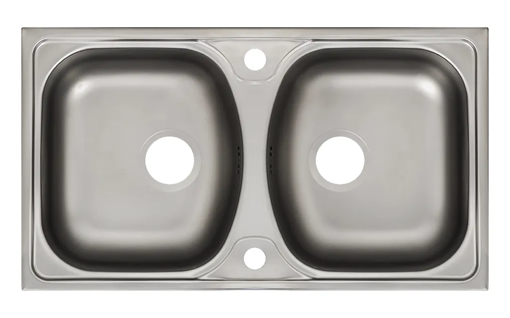 Keton Design Edelstahl-Einbauspüle 2 Becken 78x44cm 1 Keton Design Edelstahl-Einbauspüle 2 Becken 78x44cm
