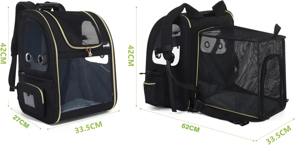 Pecute Hundetransportboxen Haustier Rucksack Hunderucksack Bis 5kg,mit Transparentes Fenster Schwarz,Erweiterbar Faltbar, Für Hunde Katzen Haustiere(34 * 27 * 42cm) 9 Pecute Hundetransportboxen Haustier Rucksack Hunderucksack Bis 5kg,mit Transparentes Fenster Schwarz,Erweiterbar Faltbar, Für Hunde Katzen Haustiere(34 * 27 * 42cm) – Bild 9