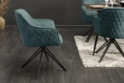 Invicta Stuhl Euphoria Petrol Samt Drehbar -Garten- & Gewächshäuser Geschäft 2242d729b18eadf34a6358f1661a3461