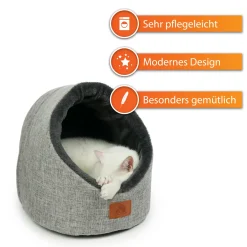 SCHLITZOHR Katzenhöhle Oskar - Waschbare Premium Kuschelhöhle Für Katzen & Hunde In Edlem Grau - Mit Extra Gemütlichem Wendekissen -Garten- & Gewächshäuser Geschäft 2289b66315f3820e04d99e03bd97c6ac