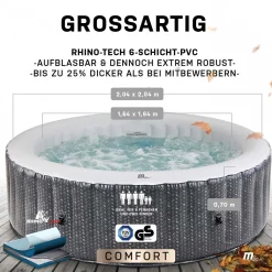 Miweba MSpa Whirlpool Comfort Ottoman C-OM061 - Indoor & Outdoor-Whirlpool - Aufblasbar Mit Rattan Optik - 6 Personen - UV-C Filter - Anti-Frost-System - Verschließbare Poolabdeckung -Garten- & Gewächshäuser Geschäft 22af00942f25dd5ddd71415d6dbe2044