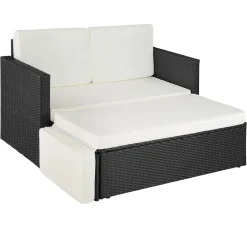 Tectake Rattan Lounge Korfu - Schwarz