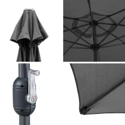 Wolketon 3m-3.5m Sonnenschirm Marktschirm Mit Handkurbel UV40+ Outdoor-Schirm Terrassen Gartenschirm,Grau,3.5m -Garten- & Gewächshäuser Geschäft 22ec9dc77e89a1b7a1a637fb049eb9d7 1