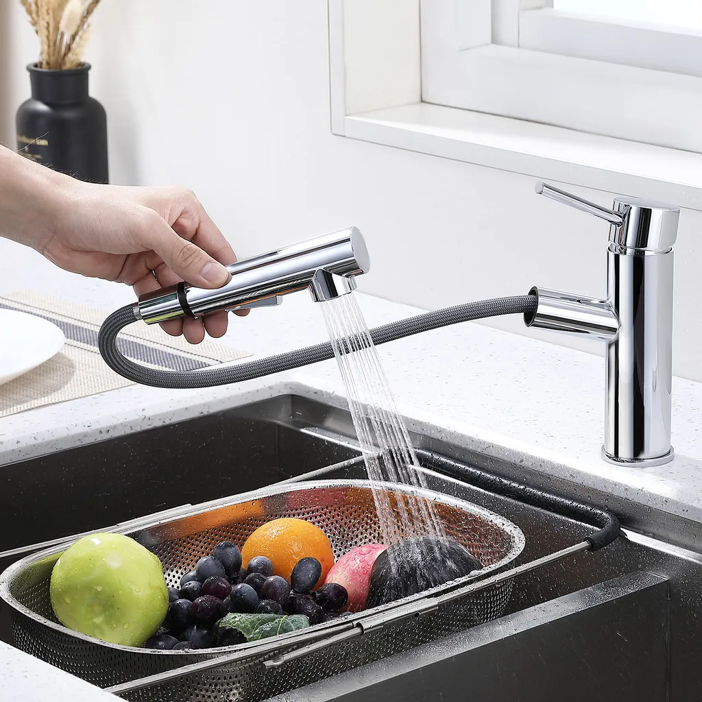 Homelody Wasserhahn Küche/Bad, Küchenarmatur Mit Ausziehbarer Brause, Spültischarmatur Mit Herausziehbarer Dual-Spülbrause, 120° Drehbar Mischbatterie Küche, Armatur 6 Homelody Wasserhahn Küche/Bad, Küchenarmatur Mit Ausziehbarer Brause, Spültischarmatur Mit Herausziehbarer Dual-Spülbrause, 120° Drehbar Mischbatterie Küche, Armatur – Bild 6