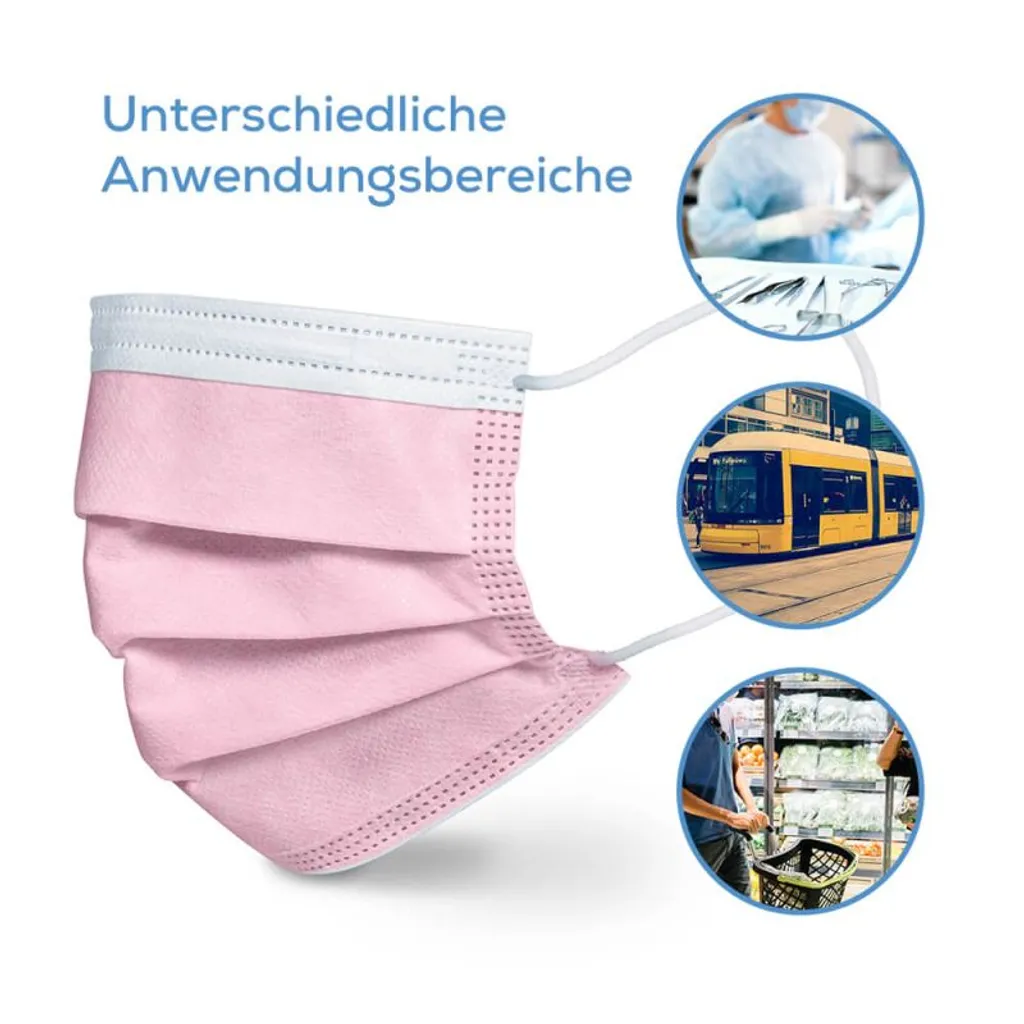 Beurer Mm15 Mundschutz 3lagig Rosa 10 St 3 Beurer Mm15 Mundschutz 3lagig Rosa 10 St – Bild 3