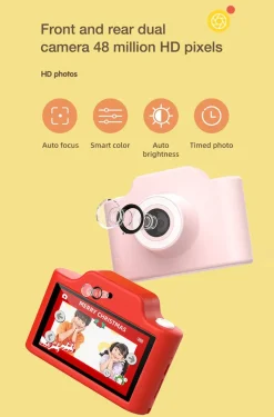 Fine Life Pro Kinderkamera Digital Kinderkamera 48MP 1080P WiFi Digitalkamera Kinder Mit 3 Zoll Berührbarem Bildschirm E 32GB TF-Karte Datenkabel-Schlüsselband Dual Kamera Geschenk Für Kinder -Garten- & Gewächshäuser Geschäft 2303dbb70a4adad7ccced3f32ab45fd6