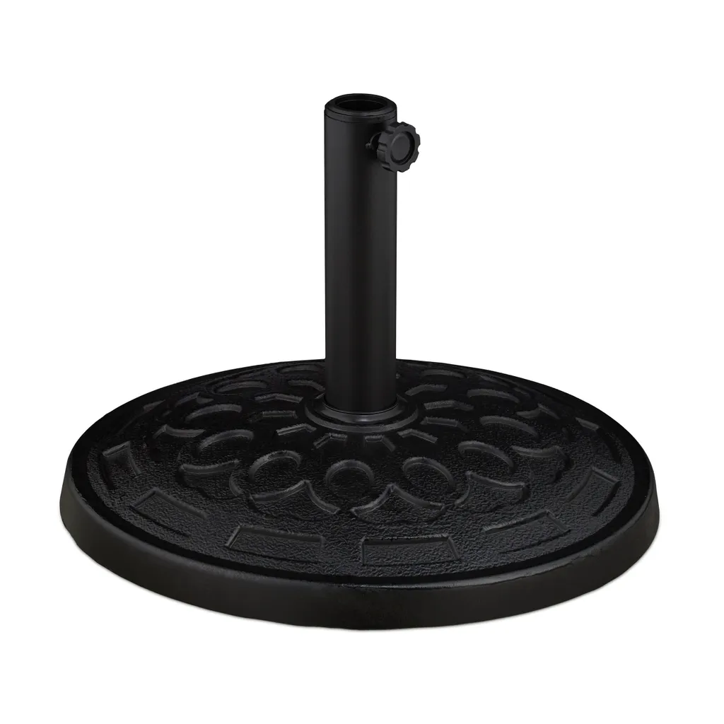 Relaxdays Runder Sonnenschirmständer In Schwarz 1 Relaxdays Runder Sonnenschirmständer In Schwarz