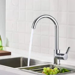 Aihom Wasserhahn Küche Hochdruck Küchenarmatur Messing Spültischarmatur 360° Schwenkbare Mischbatterie Armatur Küche Chrom