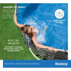 Bestway® Power Steel™ Comfort Jet Series™ Frame Pool-Set Mit Filterpumpe 610 X 366 X 122 Cm, Steinwand-Optik (Naturstein), Oval -Garten- & Gewächshäuser Geschäft 237cdc9cfdbe7a4f28815d0e51b68136