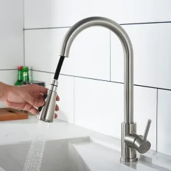 Homelody Wasserhahn Küche 360° Küchenarmatur Mit Ausziehbarer Brause Spültischarmatur Aus Edelstahl Mischbatterie Küche Mit Dual-Spülbrause