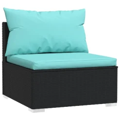 VidaXL 5-tlg. Garten-Lounge-Set Mit Kissen Poly Rattan Schwarz -Garten- & Gewächshäuser Geschäft 23dded94dddd8376c05f34133e398cd7