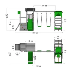 Wickey FATMOOSE Spielturm Klettergerüst FruityForest Mit Schaukel Surfswing & Rutsche, Kletterturm Mit Sandkasten, Leiter & Spiel-Zubehör – Grün -Garten- & Gewächshäuser Geschäft 23efc1d85b22318026399bc1105ba8b0 1