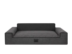 Hobbydog Hundebett GLAMOUR Bett Sofa Schlafplatz Ökoleinen Gewebe Kissen Korb SCHWARZ XXL 116x78 Cm