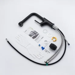 Auralum Edelstahl Küchenspüle Einbauspüle 55 × 45 CM + Hochdruck Ausziehbar Küchenarmatur, Schwarz -Garten- & Gewächshäuser Geschäft 24615984b4fdb1c7c36e9a19d254a7a9