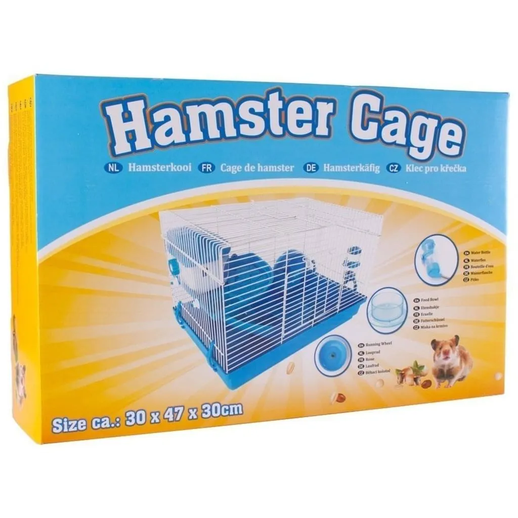 Unknown Hamsterkäfig Nagerkäfig Mäusekäfig Mit Laufrad, Futterschüssel, Wasserflasche, Häuschen Und Rutsche In Blau 3 Unknown Hamsterkäfig Nagerkäfig Mäusekäfig Mit Laufrad, Futterschüssel, Wasserflasche, Häuschen Und Rutsche In Blau – Bild 3