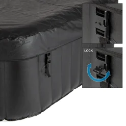 ECD Germany Aufblasbarer Whirlpool In-Outdoor Für 4 Personen, 100 Massagedüsen, LED-Display, 150x150 Cm, 600L, Extra-Zubehör, Seifenblase Jacuzzi Spa Pool Massage Heizung Wellness, Für Garten/Terrasse -Garten- & Gewächshäuser Geschäft 24efe3600318276721e216ea3f99559f