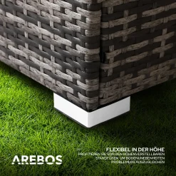 AREBOS Polyrattan Gartenmöbel Gartenlounge, Garnitur Set Sitzgruppe Grau, Aluminium Gestell, Tisch Mit Glasplatte, Inkl. Sitzkissen, 4 Personen -Garten- & Gewächshäuser Geschäft 252a00ba36f82c8a76c660bc04039222