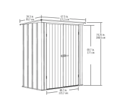 Spacemaker Metall Geräteschrank "5 X 3", Gartenaufbewahrung Lichtgrau 1,4 M² -Garten- & Gewächshäuser Geschäft 256a13c42c824bbd31f6186c28d4d9f2