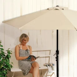 EASYmaxx Sonnenschirm Halbrund In Beige Mit UV-Schutz -Garten- & Gewächshäuser Geschäft 256eb46c6fe37100f0a567bbf0f1bb92