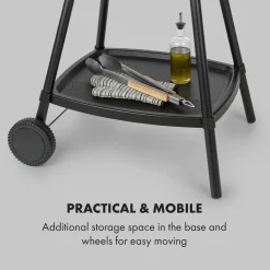 Klarstein Gatsby Elektrogrill Standgrill Tischgrill , Leistung: 2000 W , EasyGrill Concept , Grillfläche: 40 X 36 Cm / Aluminiumdruckguss / Antihaft / Grillhaube , Zwei Seitentische , Ablage Im Standfuß , Stufenloses Thermostat , Fettauffangschale , Schwarz -Garten- & Gewächshäuser Geschäft 25bb332d06c1874b8ed7017e6ca0f54a