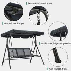 M MCombo 3-Sitzer Hollywoodschaukel Gartenschaukel Gartenliege Schaukelbank 8007 (Grau) 11 M MCombo 3-Sitzer Hollywoodschaukel Gartenschaukel Gartenliege Schaukelbank 8007 (Grau) -Garten- & Gewächshäuser Geschäft 25d01739826240f1873c80bdaf670f87