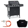 TAINO RED 4+1 Brenner Gasgrill Abdeckung Set Gasregler BBQ Zubehör Cover