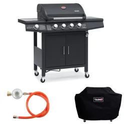 TAINO RED 4+1 Brenner Gasgrill Abdeckung Set Gasregler BBQ Zubehör Cover