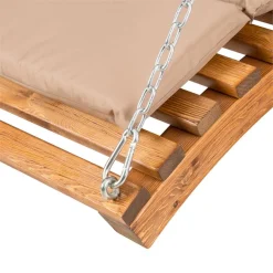 Blumfeldt Bermuda - Hollywoodschaukel , Gartenschaukel , Sitzfläche:130 Cm , Belastung: Max. 240 Kg , Lärchenholz , Weichholz , Witterungsbeständig , Sonnendach , 5 Cm Polyester Sitz-Kissen , Beige -Garten- & Gewächshäuser Geschäft 269b9b75717c48ce0c4eb010c6185476