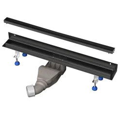 Aquabad® Slim Wall Schwarz Matt Duschrinne 90cm Mit Befliesbarer Blende, Inkl. Haarsieb Und Viega Ablaufgarnitur -Garten- & Gewächshäuser Geschäft 27657f33c9ee6a0642e603fd68d60dff