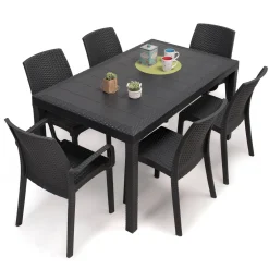 Dmora Rechteckiger Außentisch, Hartharzstruktur Mit Rattaneffekt, Italy, 150 X 90 X 72 Cm, Farbe Anthrazit 7 Dmora Rechteckiger Außentisch, Hartharzstruktur Mit Rattaneffekt, Italy, 150 X 90 X 72 Cm, Farbe Anthrazit -Garten- & Gewächshäuser Geschäft 278256d0d7a7e75d8d234b0ff48ae43e